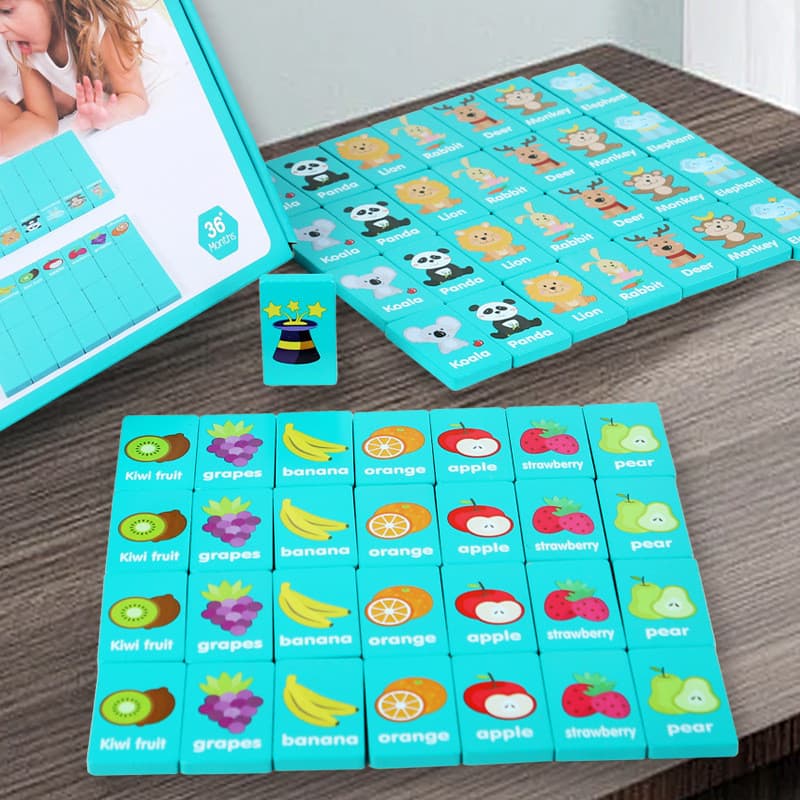 Criança Jogo De Madeira Festa Família Jogos De Tabuleiro Frutas Animal Dos Desenhos Animados Cedo Quebra-Cabeças Educati