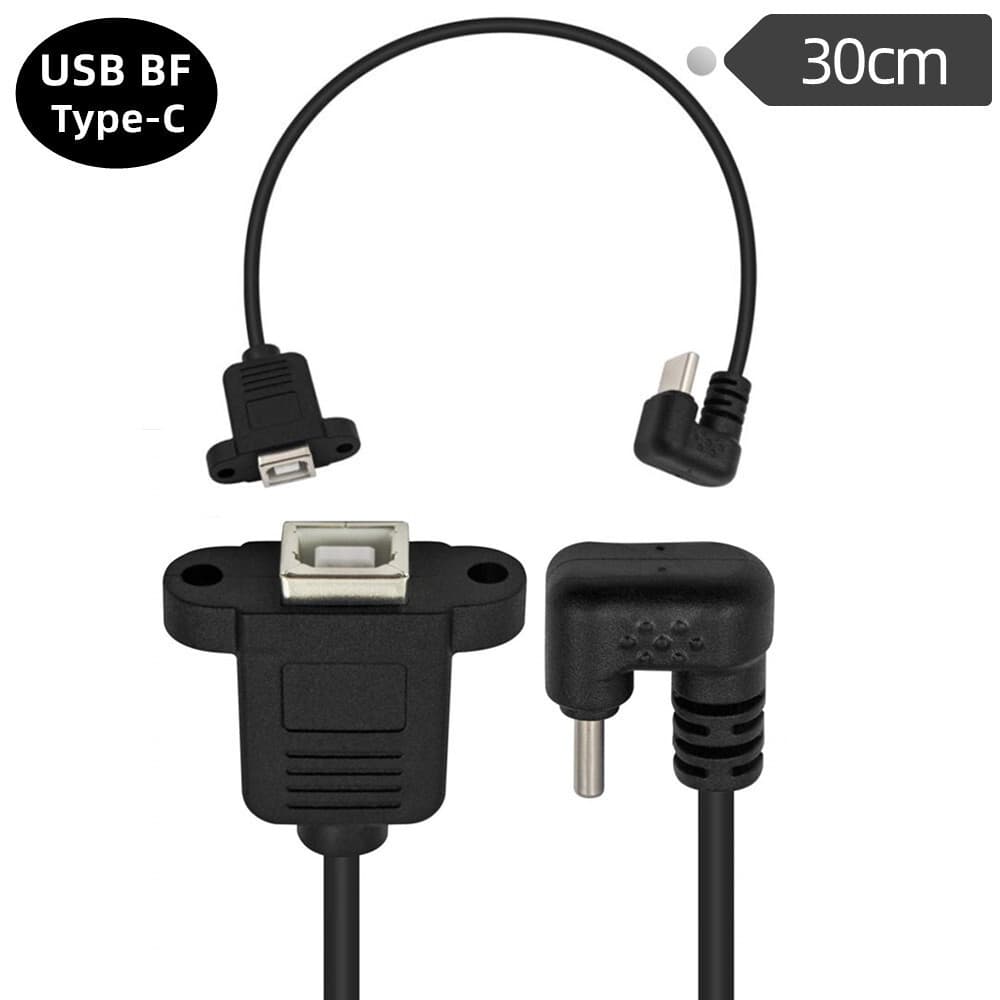 Cotovelo em forma de U tipo C macho para B fêmea Android telefone Tablet jogo cabo adaptador elétrico cabo de carregamen