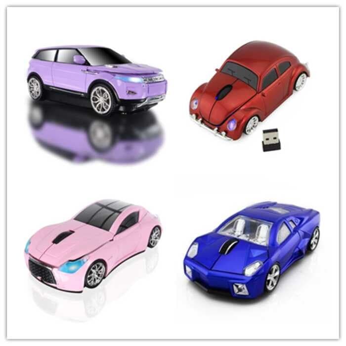 2.4G Mouse Sem Fio Ergonômico Computador USB Ratos Ópticos Em Forma De Carro Para Notebook Laptop PC