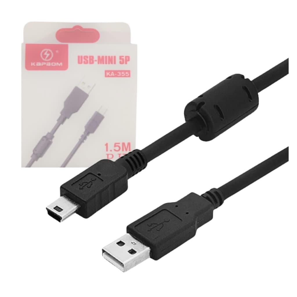 Cabo Carregador 1,5 Metros Para Câmeras Controle Vídeo Game Console 3ª Geração V3 Mini Usb 5p Kapbom