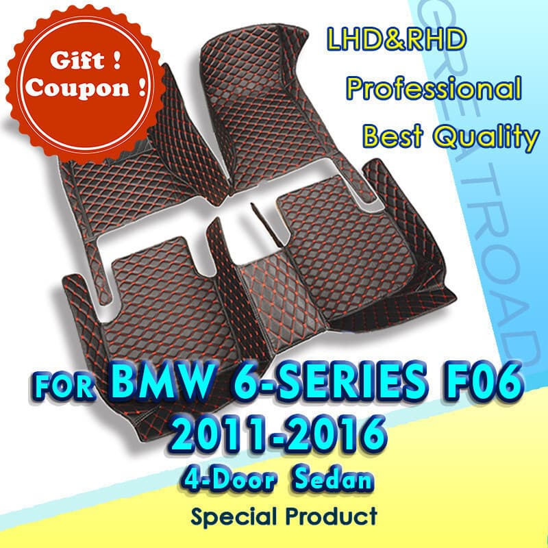 Tapetes De Carro Para BMW Série 6 Sedan F06 650i 640i (Quatro Portas) 2011-2016 2012 2013 Almofadas De Pé Automotivas Pe