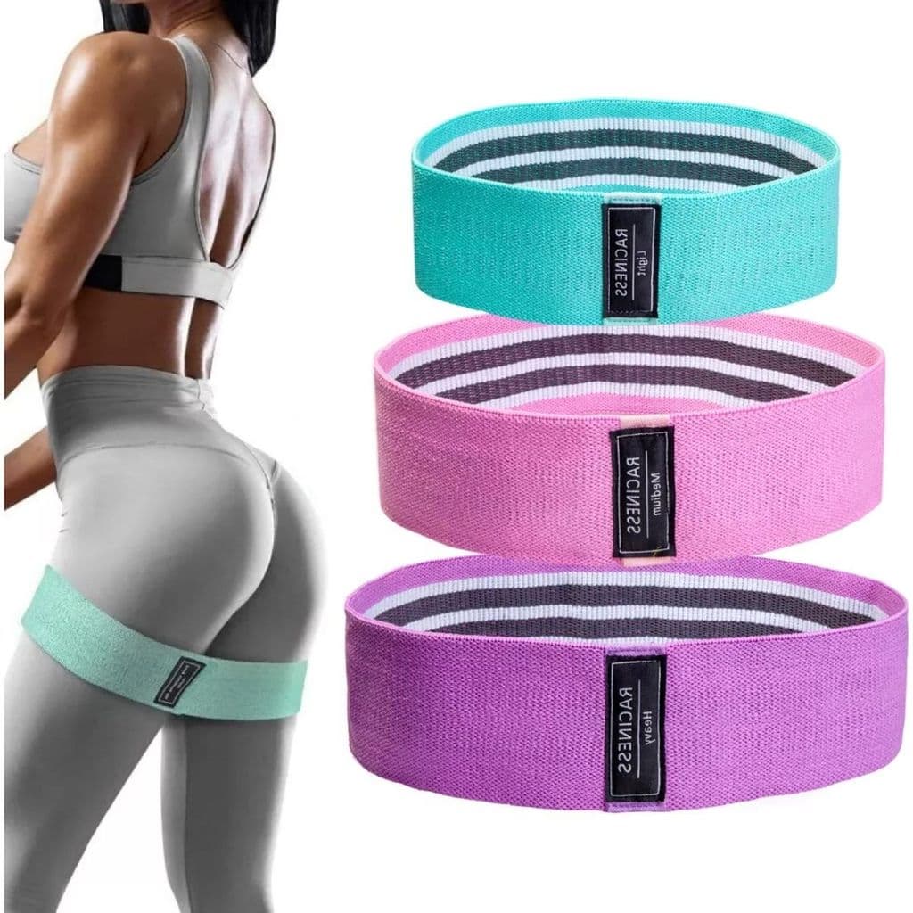 Kit 3 Mini Bands Elásticas – Faixas de Resistência para Treino, Pilates e Musculação