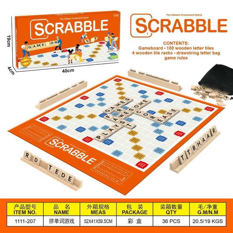 SCRALE Checkerboard Letter Matching Puzzle Jogo de festa em família Jogo de tabuleiro pessoalmente interativo