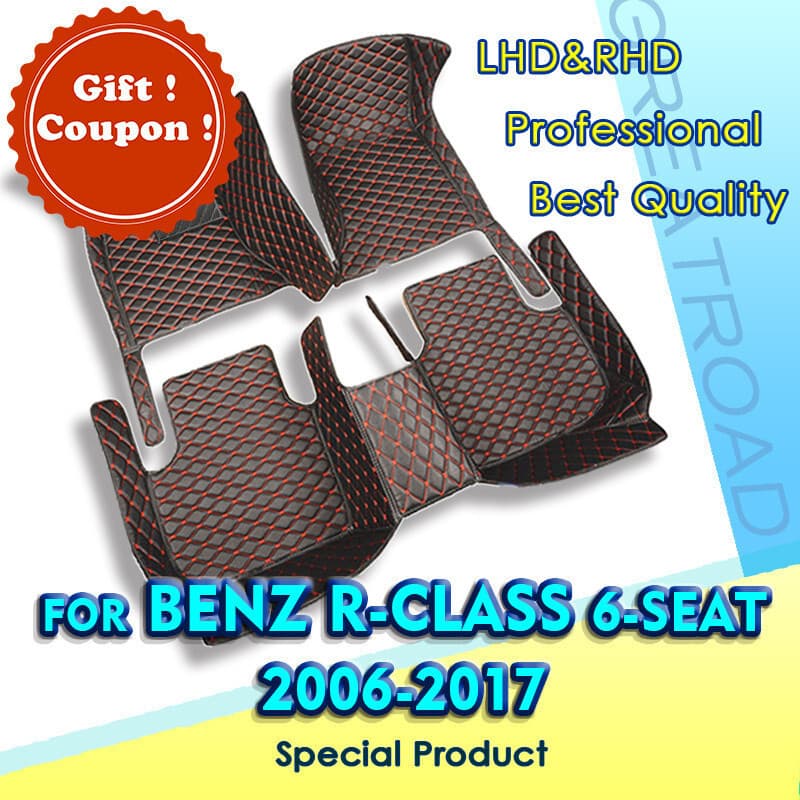 Tapetes De Carro Para BENZ Classe R V251 (Seis Assentos) 2006 2007 2008 2009 2010 2011-2017 Almofadas De Pé Automotivas 