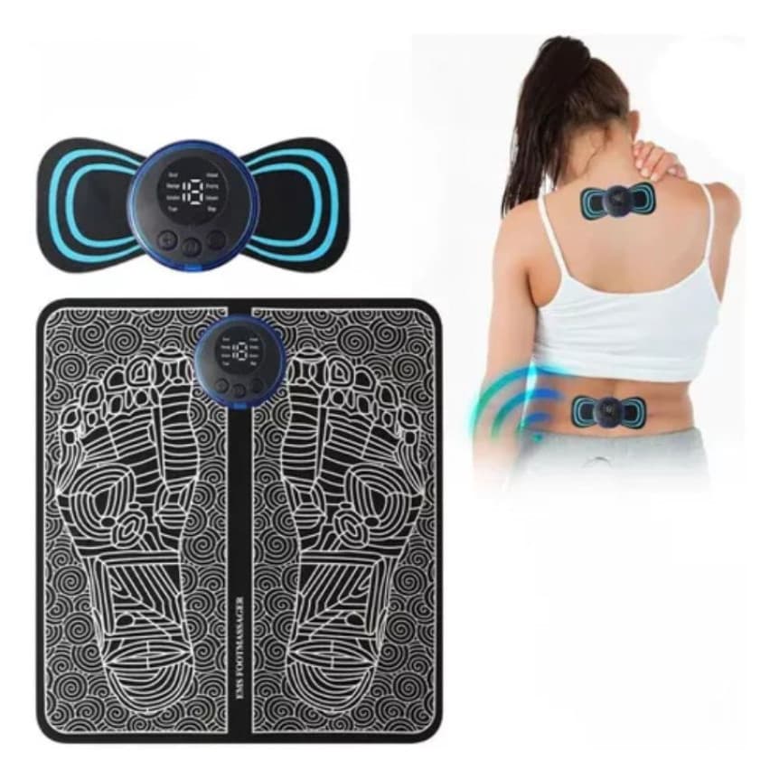 KIT  MASSAGEM Tapete e Massageador Elétrico - Dor nos Pés Musculares