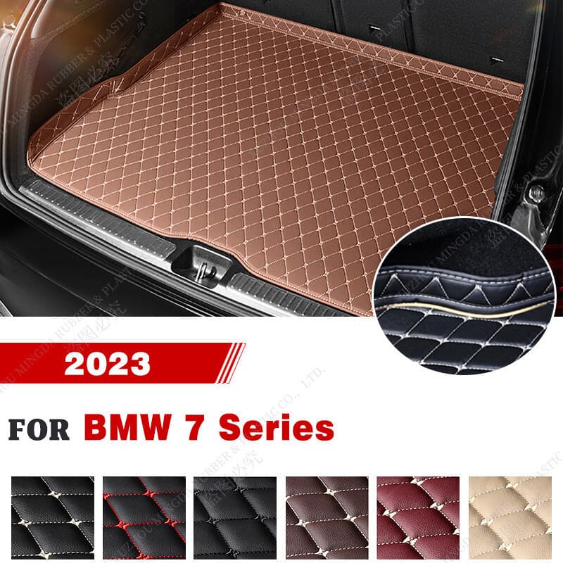 Tapete De Couro Personalizado Para Porta-Malas De Carro BMW Série 7 2023 Acessórios Decoração De Interiores Automotivos