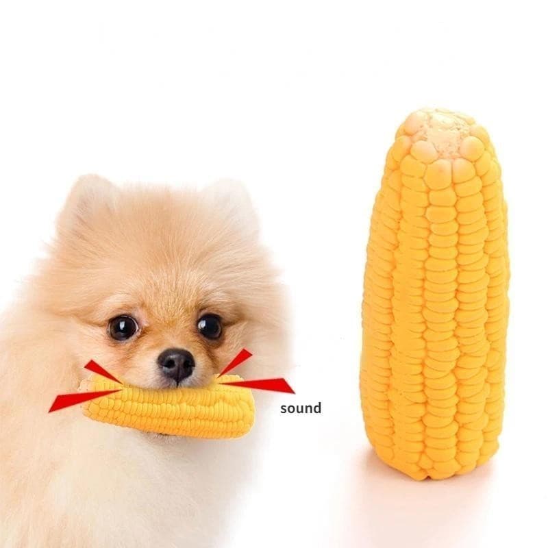Brinquedos para animais de estimação, brinquedos com som, formato de milho em látex, brinquedos para cachorros, artigos 