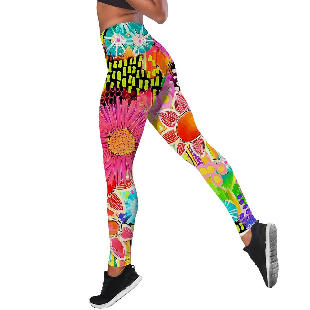 Moda Feminina Calças De Yoga Bonito Floral Arte Padrão 3D Impresso Fitness Magras Roupas Femininas Leggings Mujer Ginási