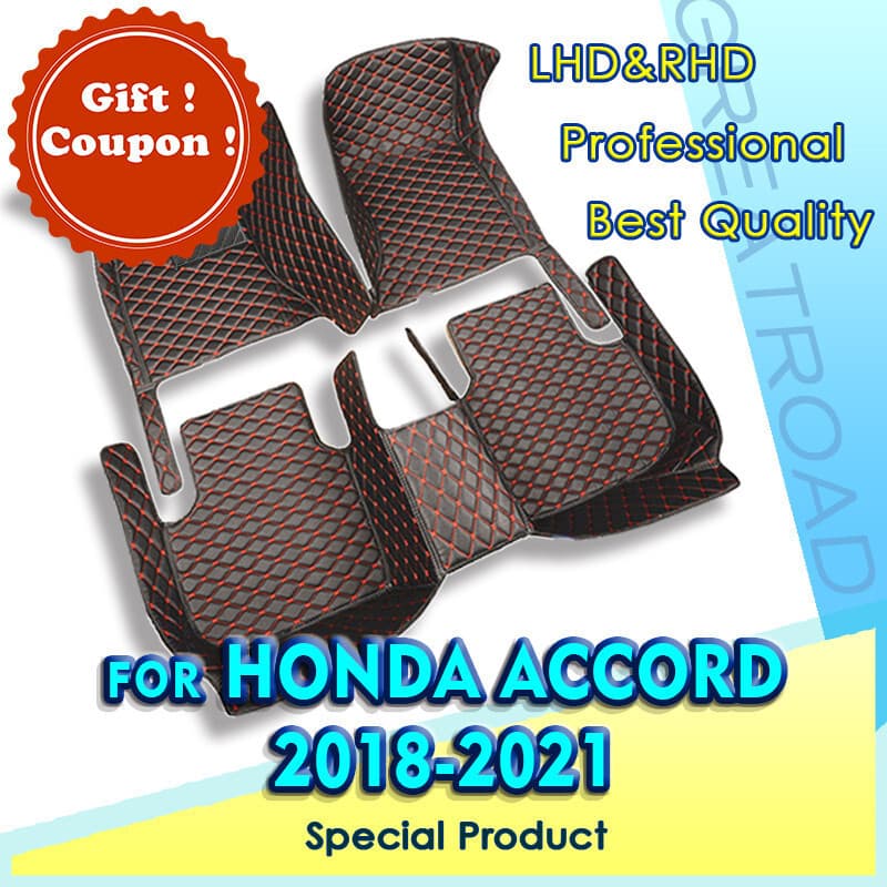Tapetes De Carro Para Honda Accord (10a Geração . Híbrido) 2018 2019 2020 2021 Almofadas Pés Automotivos Personalizadas 
