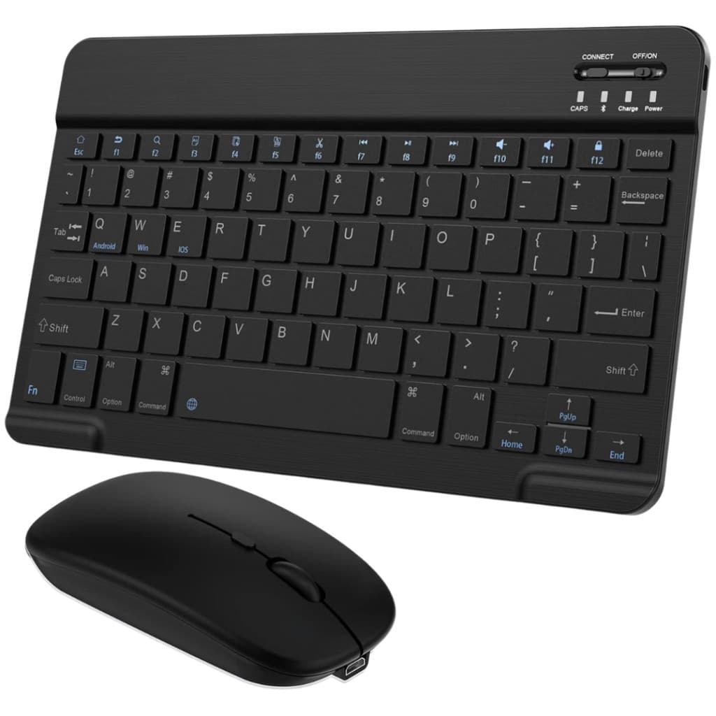 Kit Teclado + Mouse Sem Fio Bluetooth Para Notebook e Tablet