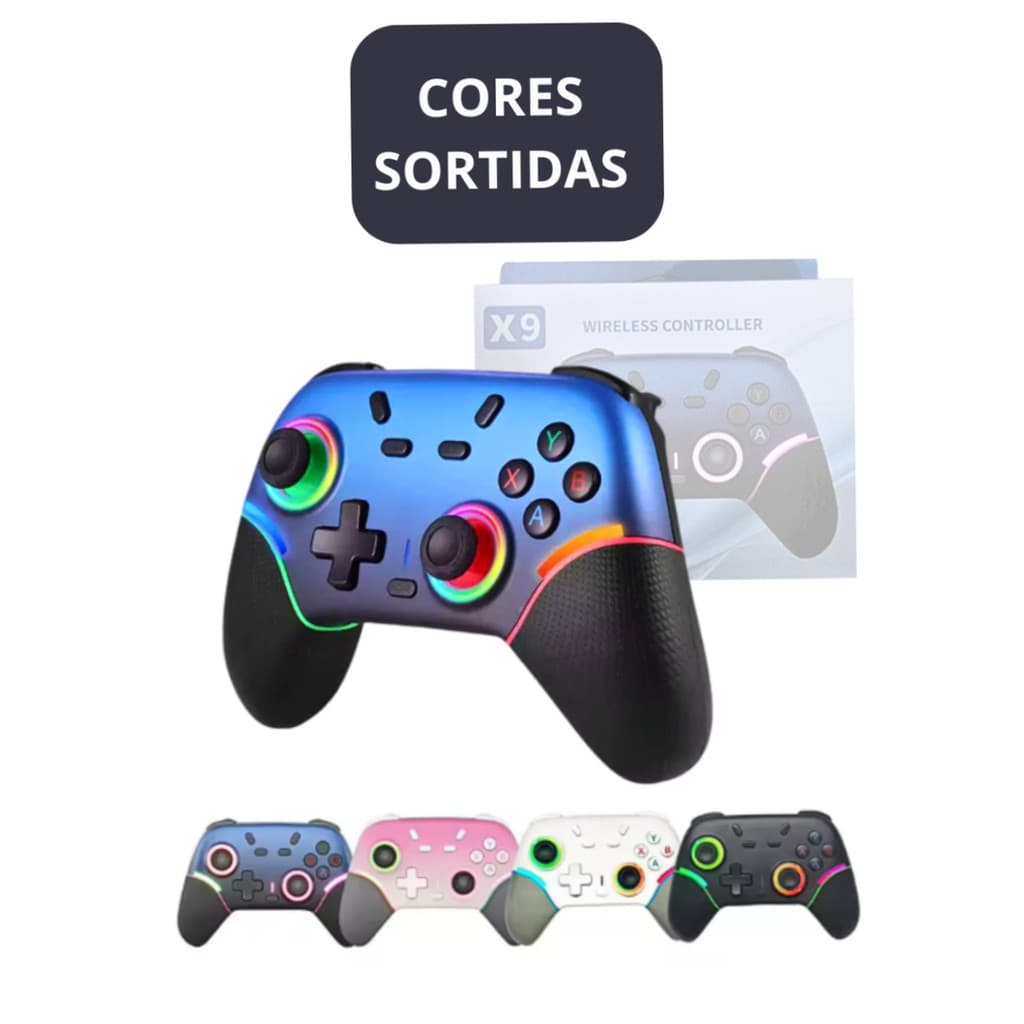 Controle Gamer Sem Fio Compatível Switch Oled Lite Steam PC Bluetooth T&Z X9