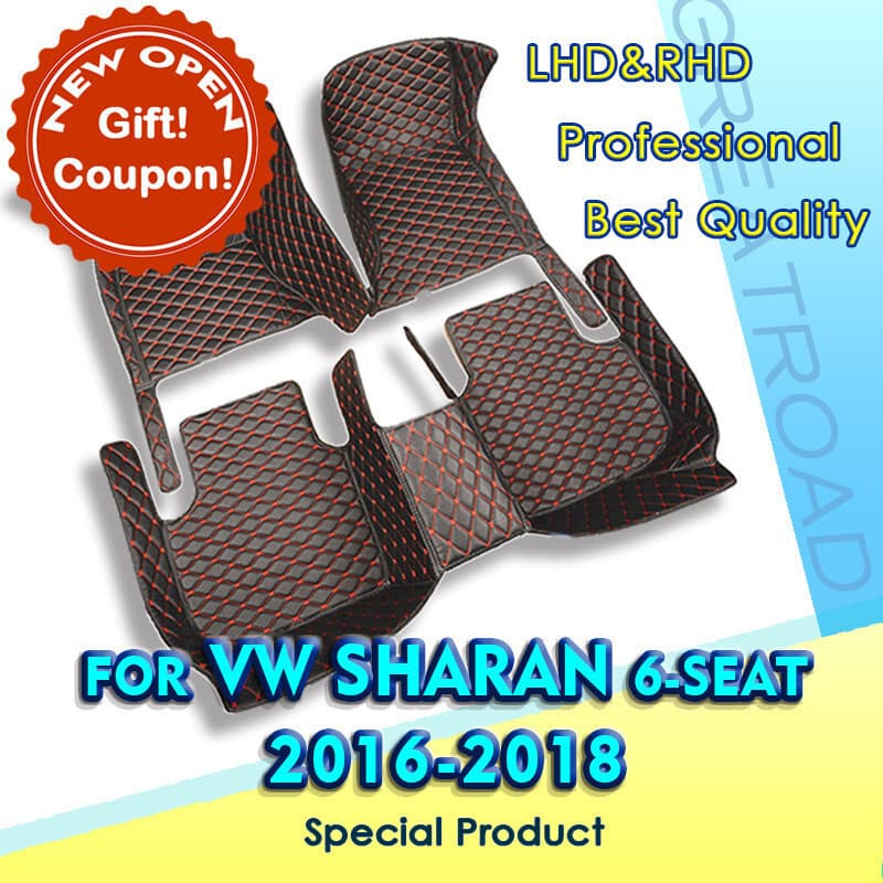 Tapetes De Carro Para Volkswagen VW sharan (Seis Assentos) 2016 2017 2018 Almofadas De Pé Automotivas Personalizadas Ace