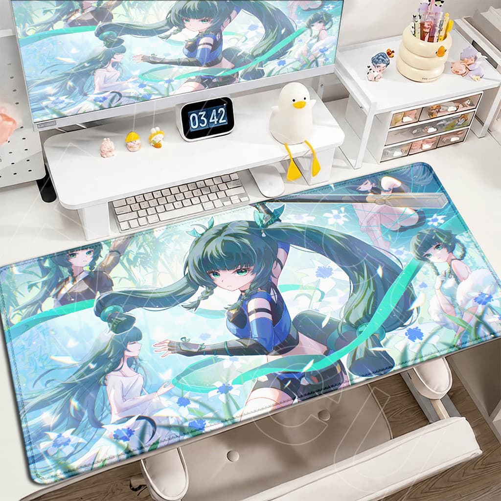 Notebook Gaming Teclado Tapete Zenless Zona Zero Qingyi Mouse Pad XXL Computador Gamer Gabinete Mauspad Anime Menina Tap