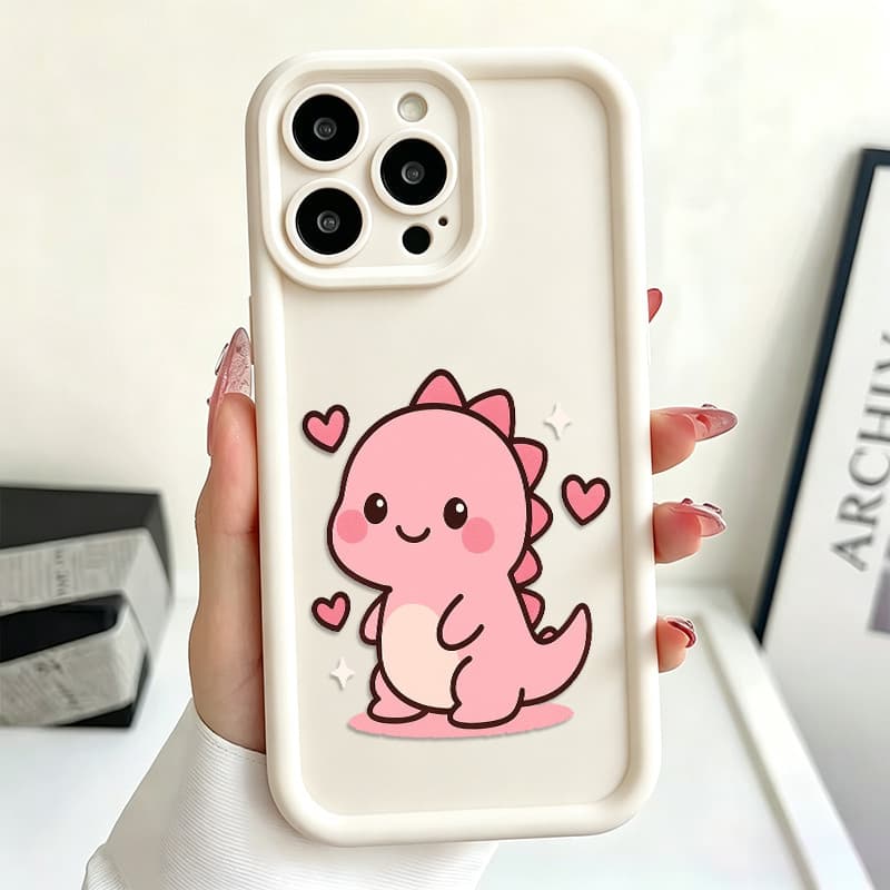 Capinha de Celular dinossaurocoração iPhone 13 15 11 12 14 16 17 18 Pro Max Plus XR XS Premium Anti Impacto