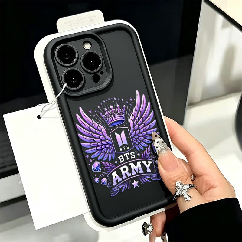 Capinha de Celular Asas Roxo-Douradas Redmi Note 12 13 14 12C 13C 14C A5 POCO X5 X6 Pro F5 F7 14 15T Anti Impacto