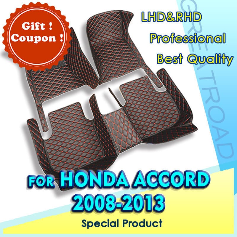 Tapetes De Carro Para Honda Accord (8a Geração) 2008-2013 2009 2010 2011 Almofadas Pés Automotivos Personalizadas Acessó