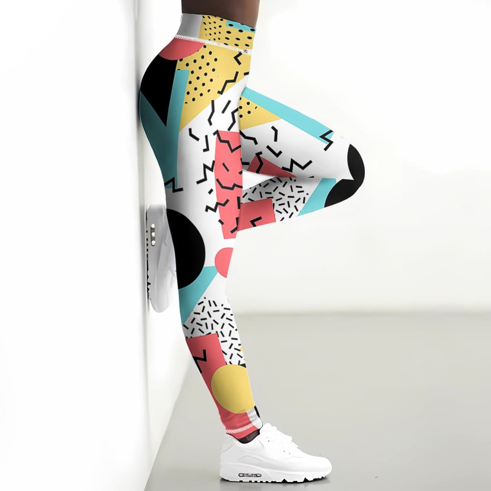 Moda Feminina Calças De Yoga Geométrica Arte Gráfica Emenda 3D Impresso Fitness Magras Roupas Femininas Leggings Mujer G