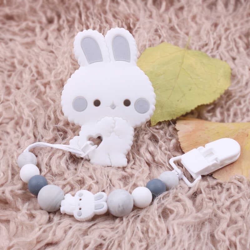 INS Cartoon chupeta corrente bebê Silicone chupeta clipe comércio exterior coelho mordedor conjunto
