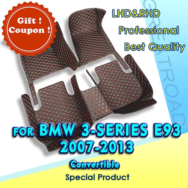Tapetes De Carro Para BMW Série 3 (Cabriolet) 2007-2013 2008 2009 2010 Almofadas De Pé Automotivas Personalizadas Acessó