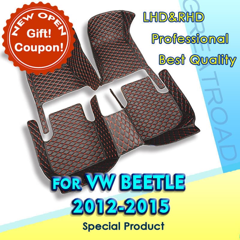 Tapetes De Carro Para Volkswagen VW Beetle , top Macio Conversível 2012-2015 , Almofadas Personalizadas Pés Automotivos 