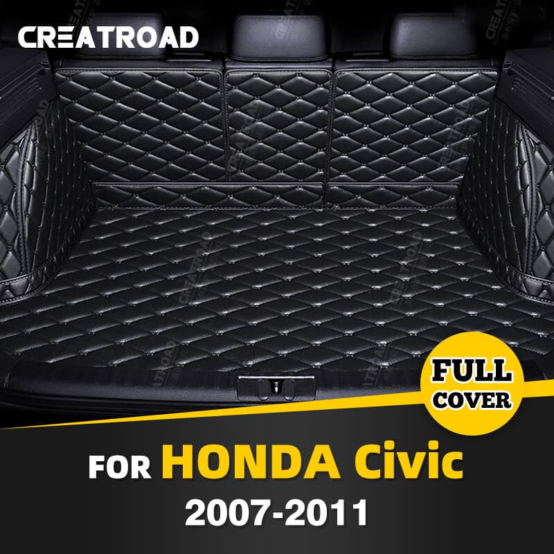 Tapete de Porta Malas Automotivo Compatível com Civic Sedan 2007 a 2011 Forro de Carga Completo com Cobertura Retrátil