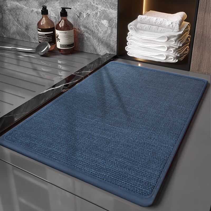 Tapete de porta de banheiro tecido de linho antiderrapante tapete de porta de sala de estar tapete absorvente de linho d