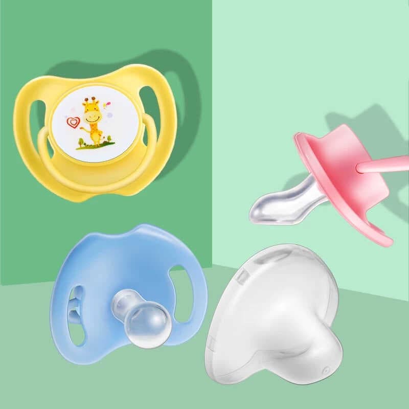 Chupeta de bebê com padrão de desenho animado, chupeta para recém-nascidos, chupeta de Silicone para polegar, pacote nu