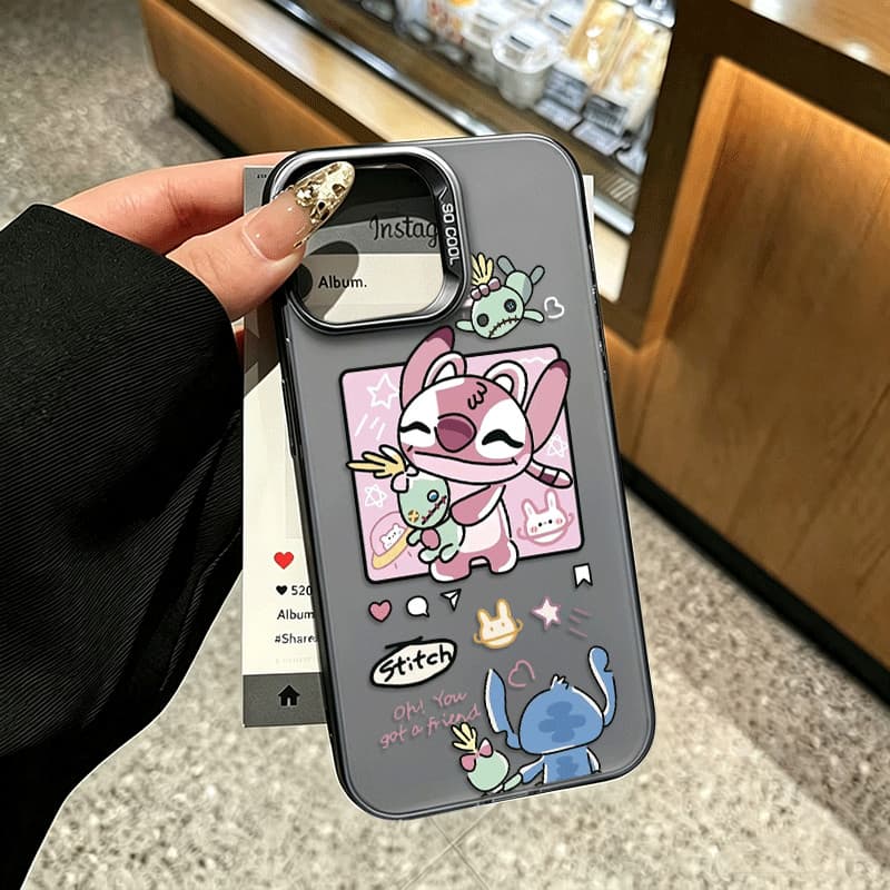 Capinha de Celular Stitch fofoAmizade doce Samsung A16 A54 A15 A34 A23 A05 A55 A35 S24 S25 TPU Anti Impacto