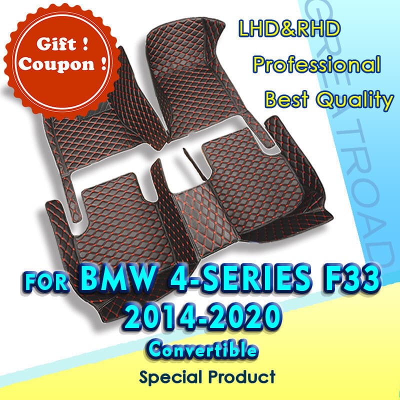 Tapetes De Carro Para BMW Série 4 (Coupé Conversível) F33 2014-2020 Almofadas De Pé Automotivas Personalizadas Acessório