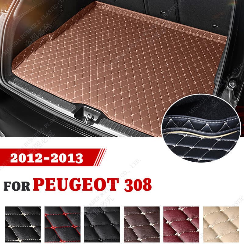 Tapete De Porta-Malas De Carro Para PEUGEOT 308 2012 2013 Acessórios Personalizados Decoração De Interiores Automotivos