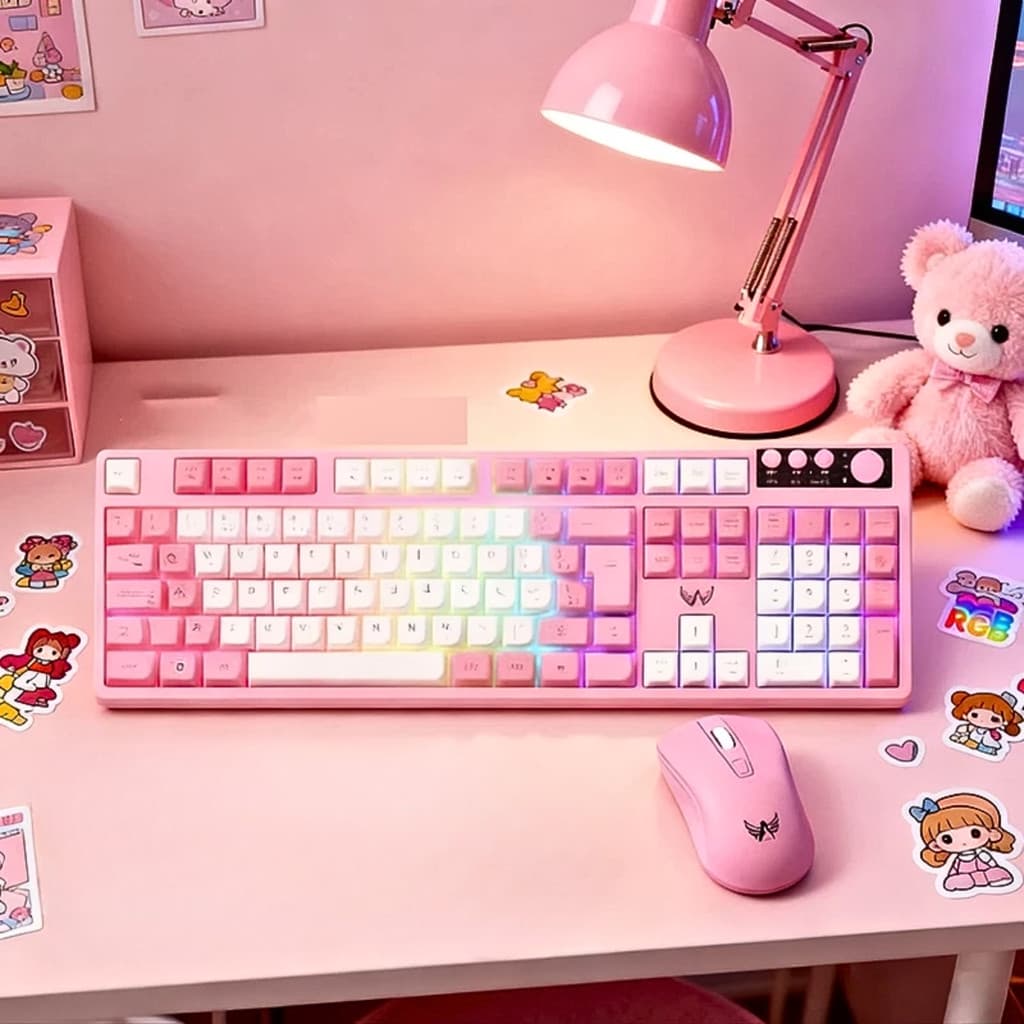 Kit Gamer Teclado Semi-Mecânico LED e Mouse 1200 DPI Sem Fio Pronta Entrega