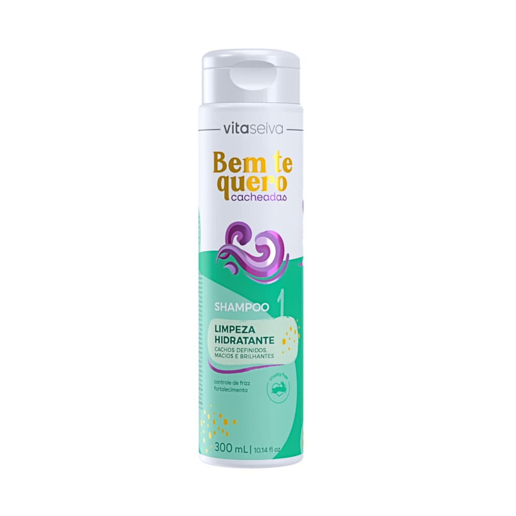 Shampoo Vita Seiva Bem Te Quero Cacheadas 300ml Limpeza Hidratante Definição Maciez Brilho Antifrizz