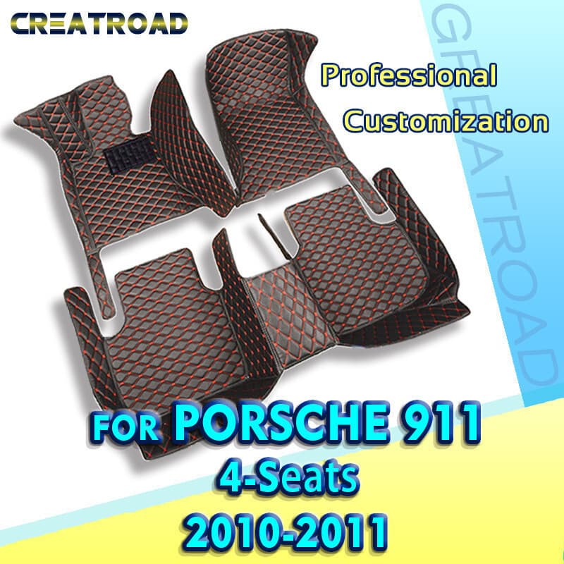Tapetes De Carro Para Porsche 911 (Quatro Assentos) 2011 2010 Almofadas De Pé Automotivas Personalizadas Automóveis