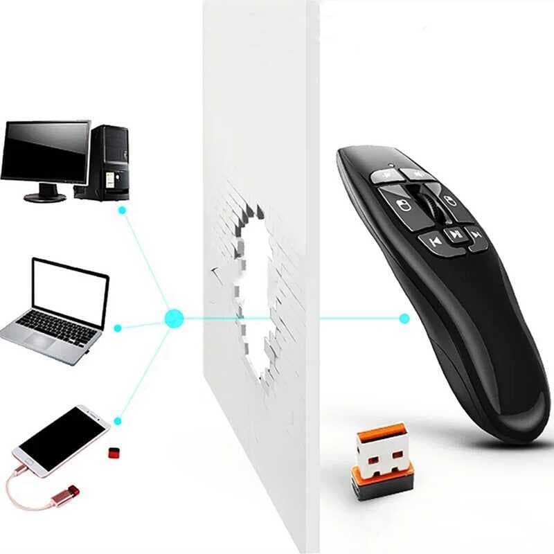 Mouse Sem Fio 2.4GHz Mini Air Flying Multimídia Somatossensorial Ergonômico Controle Remoto De Tamanho De Palma Para Fal