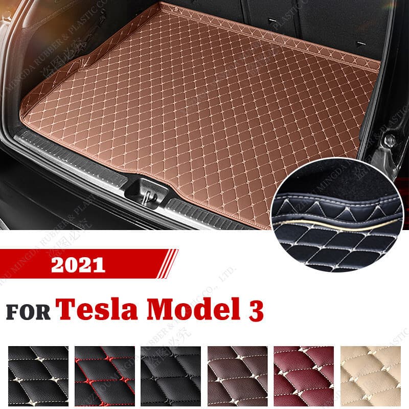 Tapete De Porta-Malas De Carro Para Tesla Model 3 2021 Acessórios Personalizados Decoração De Interiores Automotivos