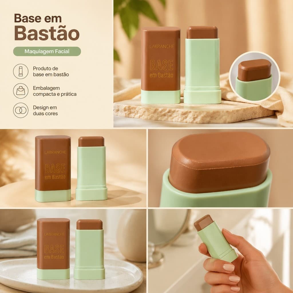 Base Liquida LA7254-4 em Bastao Maquiagem Facial Compacta