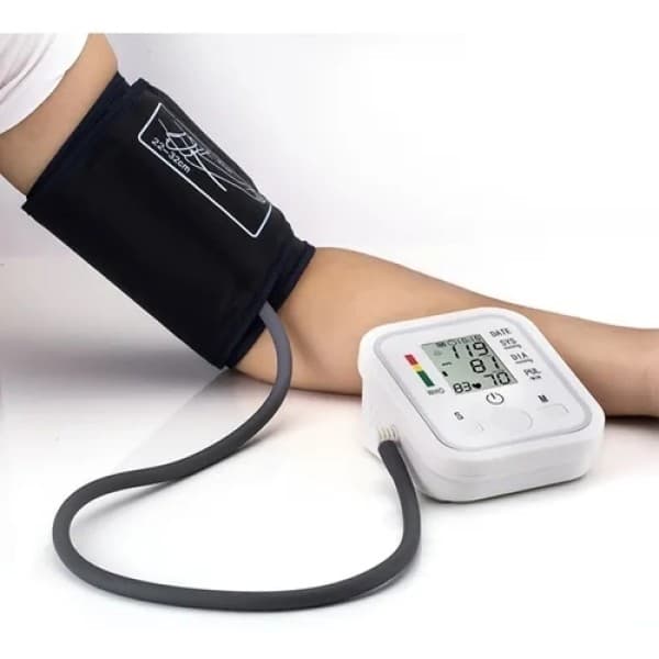Aparelho Medidor de Pressão Arterial Digital de Braço Braçadeira Ajustável Cor Branco