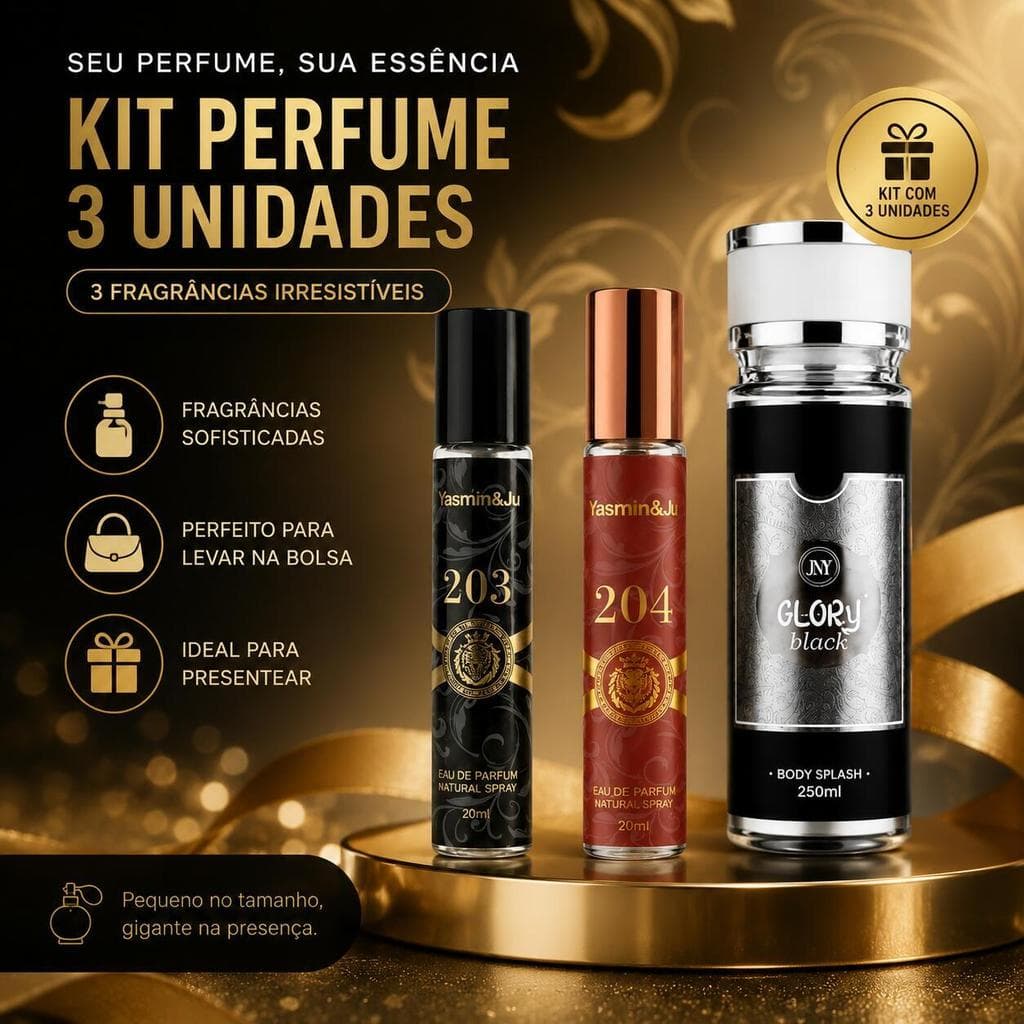 Perfume Feminino de Bolsa Yasmim&Ju 20ml, Inspirado em Fragrâncias Importadas e Árabes com Alta Fixação