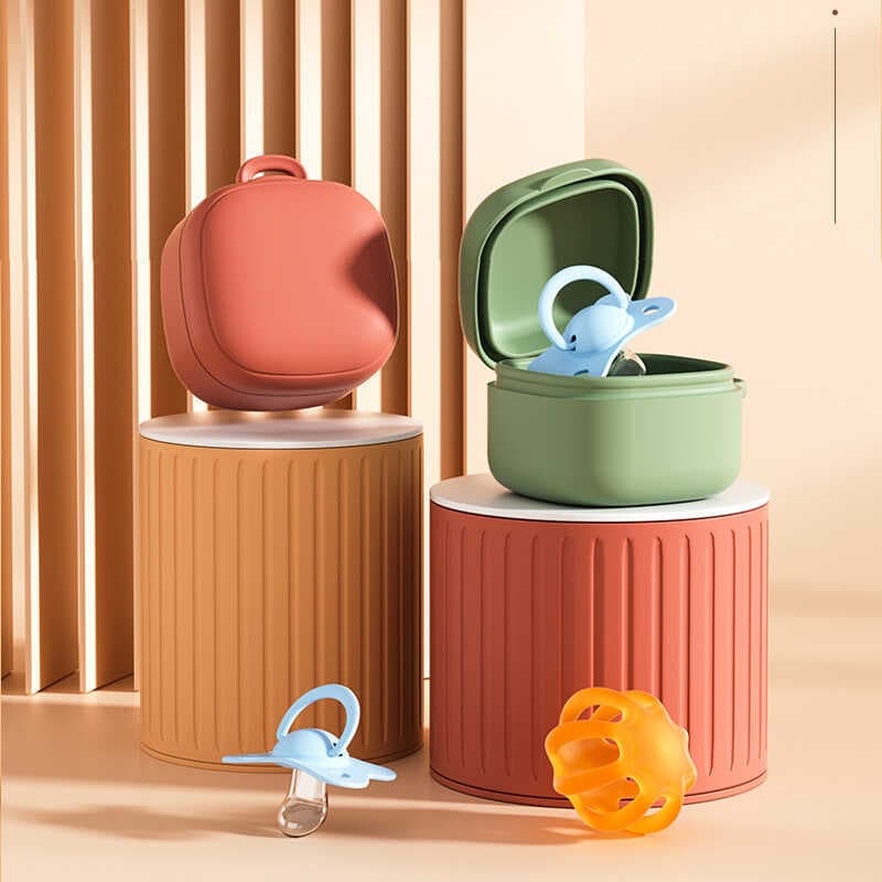 Bebê completo Silicone chupeta caixa de armazenamento chupeta do bebê pequena peça suprimentos caixa à prova de poeira c