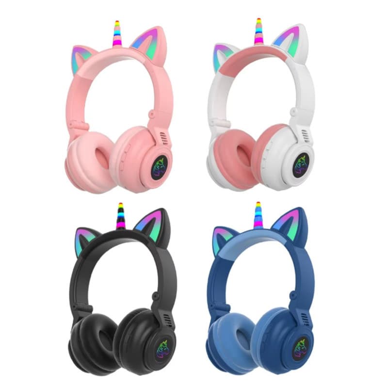 Fones De Ouvido Sem Fio Bluetooth Cool Shape RGB Iluminado Fone Para Jogos Entrada De Áudio Móvel De 3.5 Mm