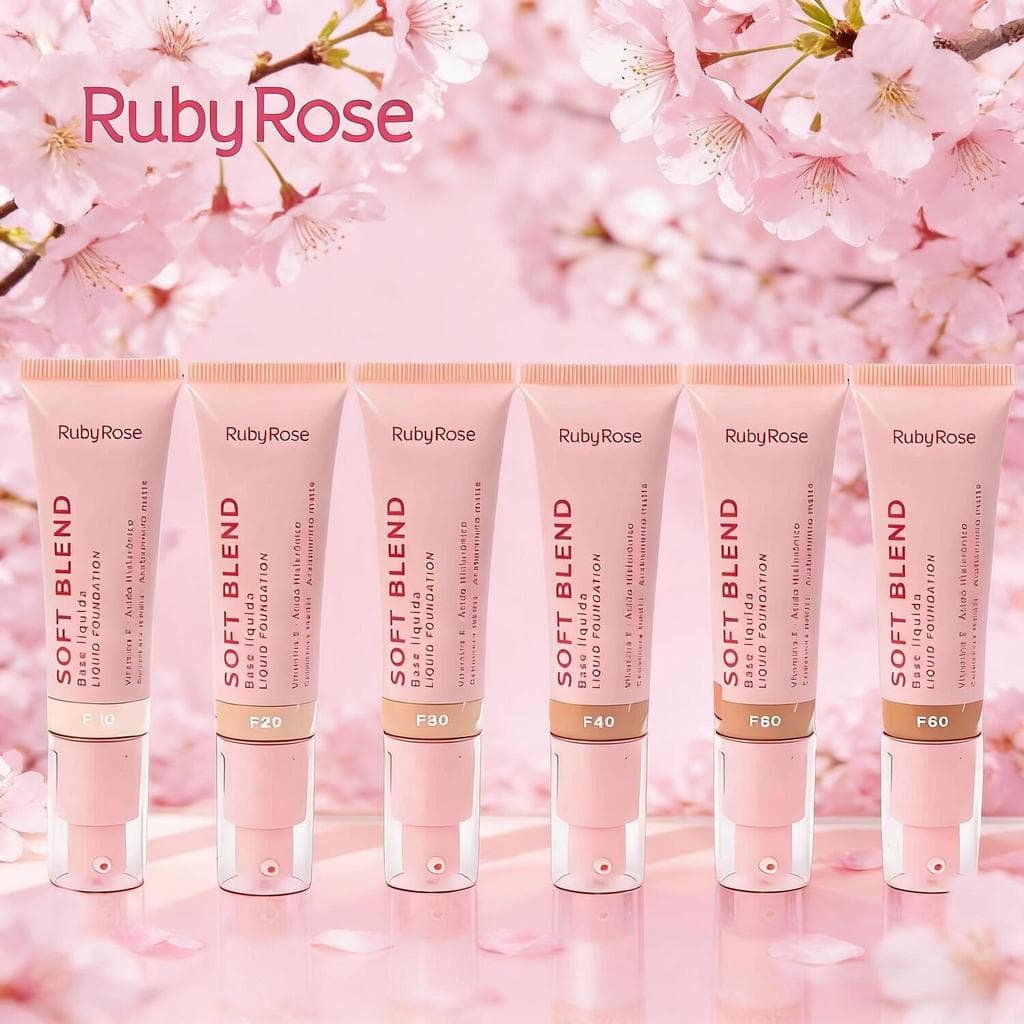 Ruby Rose Base Líquida Soft Blend - Cobertura Natural e Suave HB-M301 G1