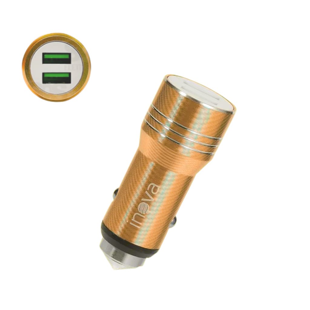 Carregador Veicular TURBO com 02 Portas USB 3.4A INOVA GL01- Pensou em viagem ? ShopeePensou