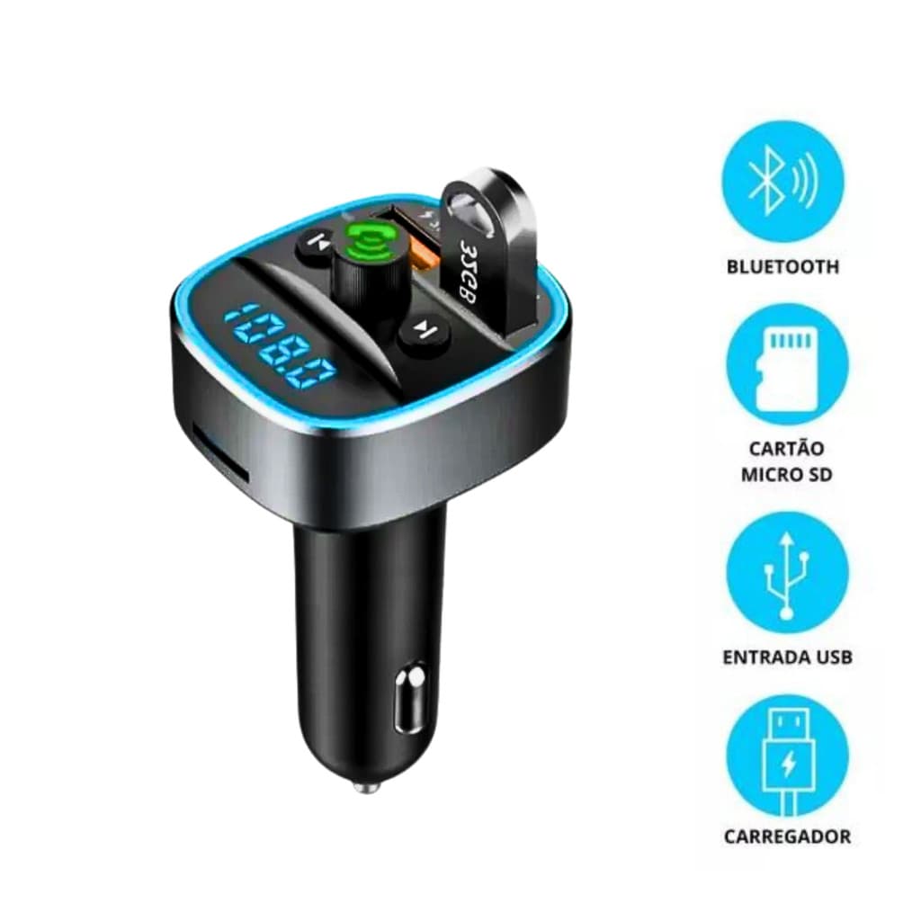 Carregador Transmissor Veicular 5.1A MP3 Player Bluetooth Altomex AL-C178