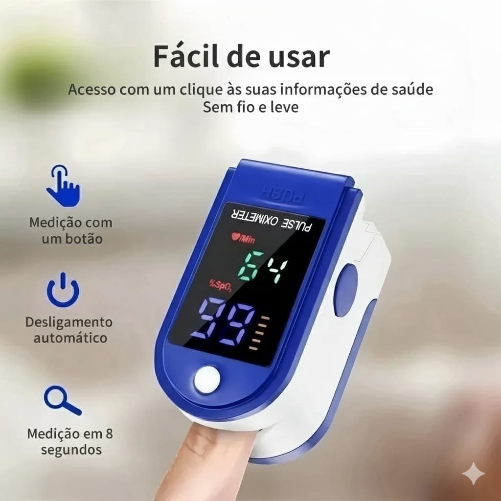 Oxímetro Digital de Dedo Medidor De Saturação