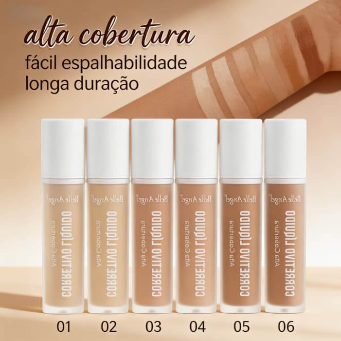 🎀 Belle Angel corretivo líquido alta cobertura：fácil espalhabilidade , alta cobertura , longa duração 🎀