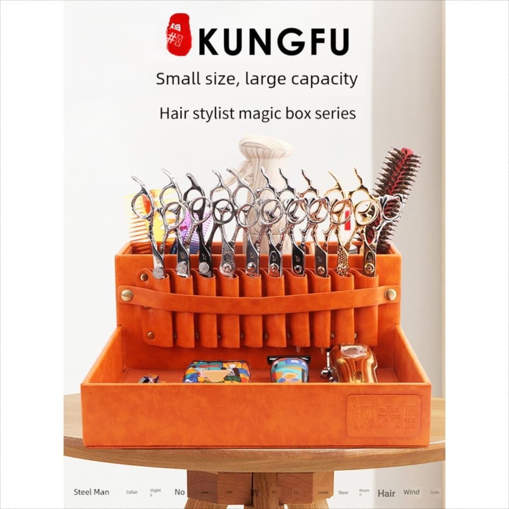 Gangfu caixa de ferramentas para cabeleireiro, caixa dedicada para máquina de cortar cabelo, secador de cabelo, tesoura,