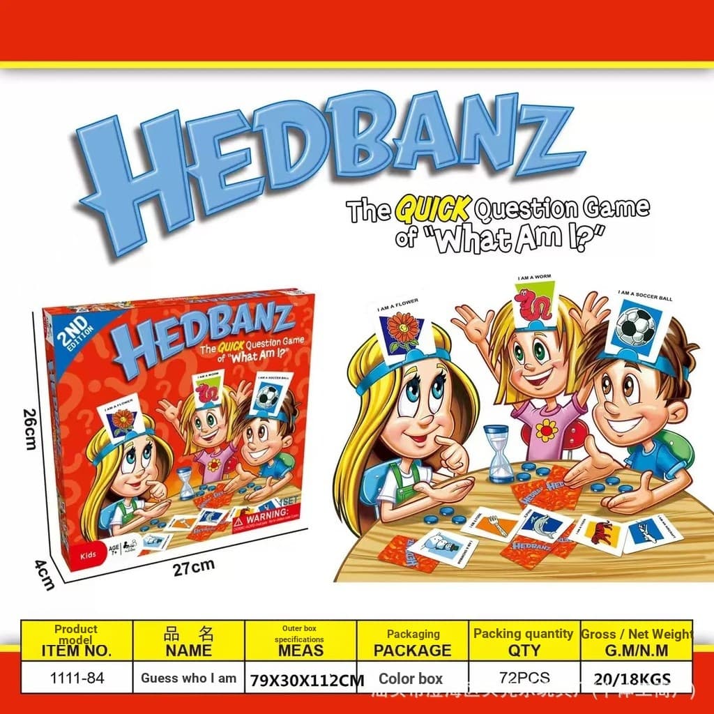 O que sou eu acho quem eu sou o jogo Hedbanz completo inglês família pai-filho festa cartão de jogo de tabuleiro