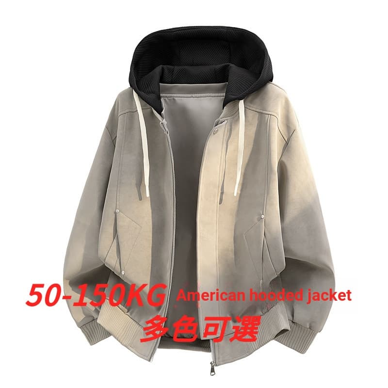 Jaqueta Estilo Americano Jaqueta 50-150KG Jaqueta Plus Size Solta Masculina Outono Jaqueta De Couro Plus Size Jaqueta Am