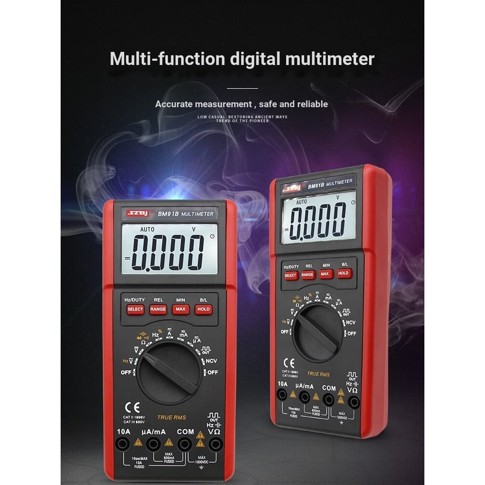 Multímetro Hamae Multímetro Digital de Alcance Automático BM91B Frequência de Temperatura Mensurável com Luz de Fundo