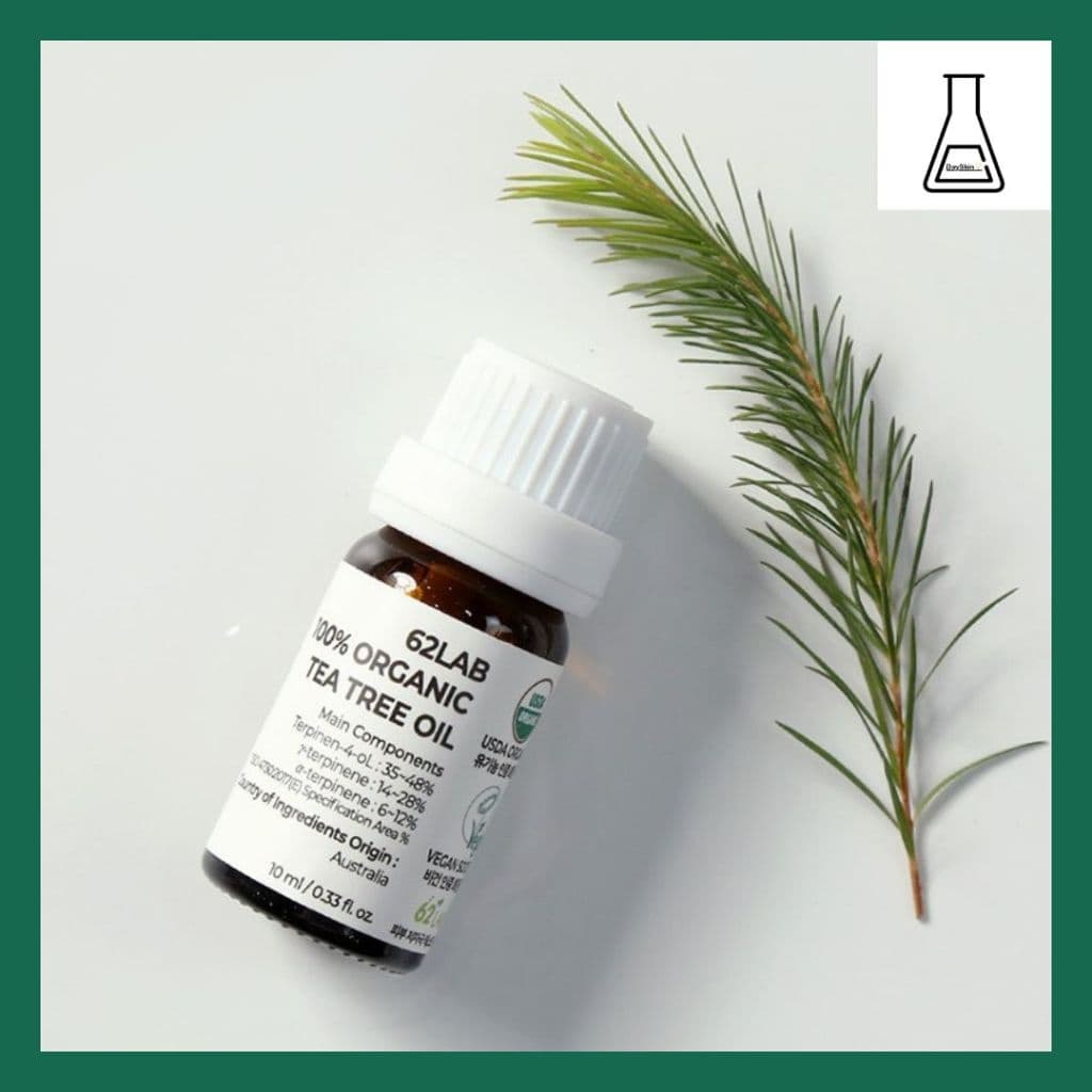 [62LAB] Óleo De Árvore De Chá Vegano 100 % Orgânico , Manchas De Problemas De Acne , Calmante 10ml
